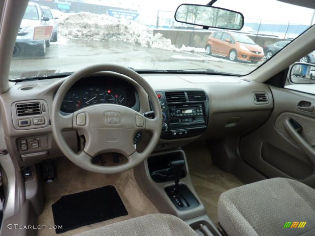 2000 Civic EX Sedan - Titanium Metallic / Beige photo #10