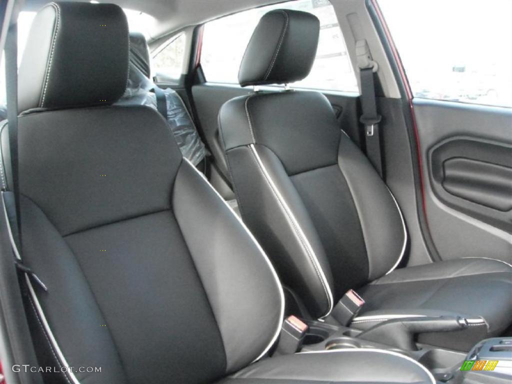 Charcoal Black Leather Interior 2011 Ford Fiesta SEL Sedan Photo #44722216