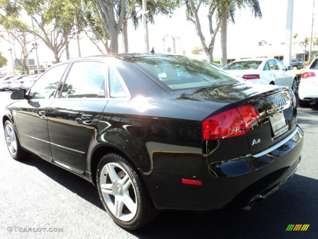 2008 A4 2.0T Sedan - Brilliant Black / Black photo #7