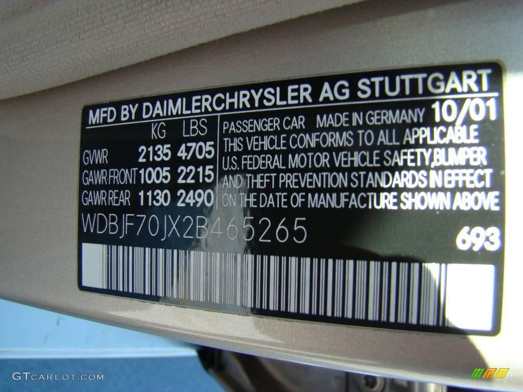 2002 E Color Code 693 for Desert Silver Metallic Photo #44727573