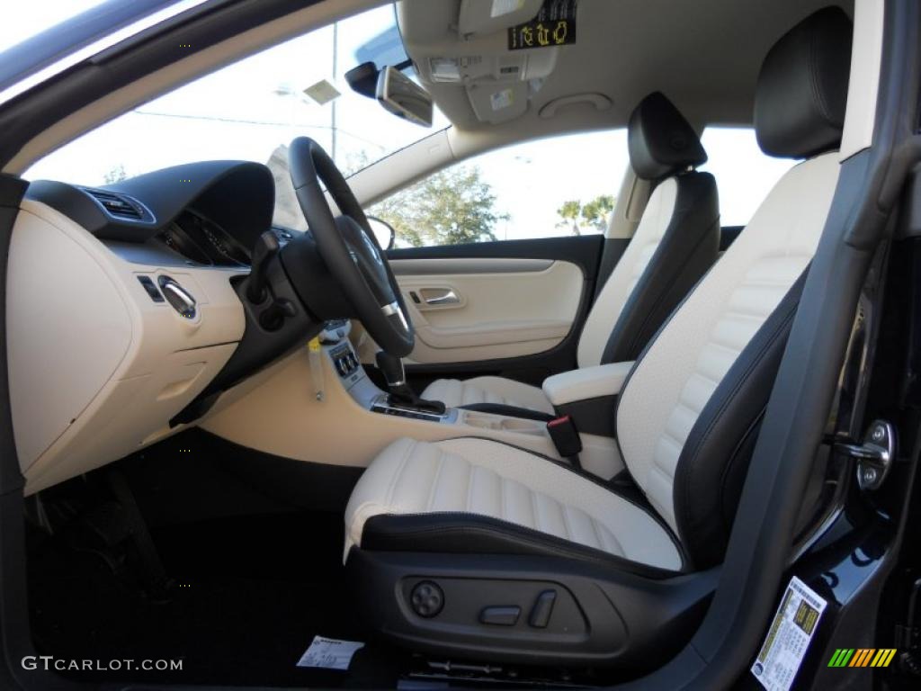 Black/Cornsilk Beige Interior 2012 Volkswagen CC Sport Photo #44729053