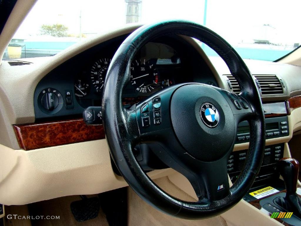 2003 BMW 5 Series 525i Sport Wagon Sand Beige Steering Wheel Photo #44732440