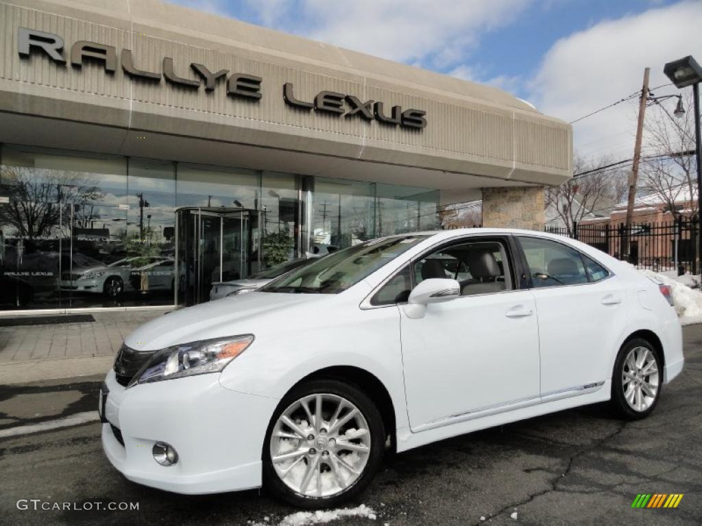 2010 HS 250h Hybrid Premium - Aurora White Pearl / Gray photo #1