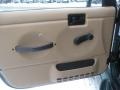 1999 Jeep Wrangler Camel/Dark Green Interior Door Panel Photo