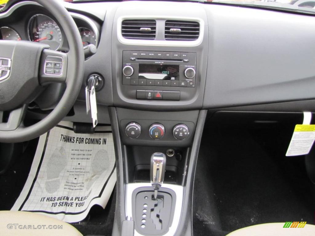 2011 Dodge Avenger Express Black/Light Frost Beige Dashboard Photo #44739622
