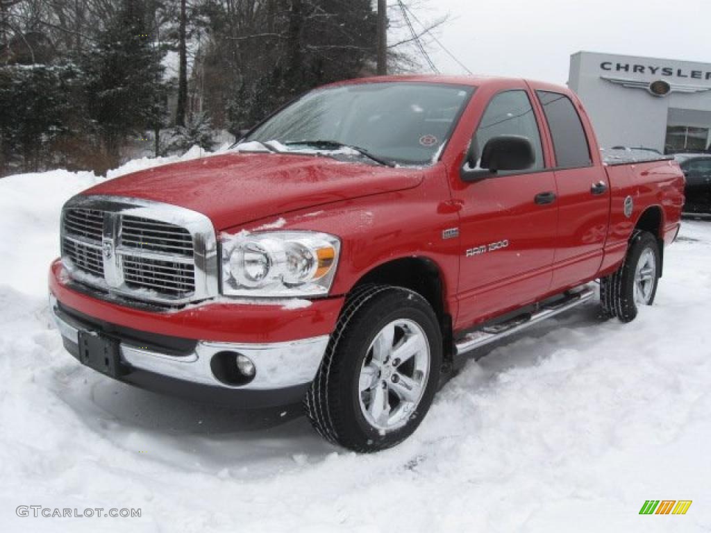 2007 Ram 1500 Big Horn Edition Quad Cab 4x4 - Inferno Red Crystal Pearl / Medium Slate Gray photo #1