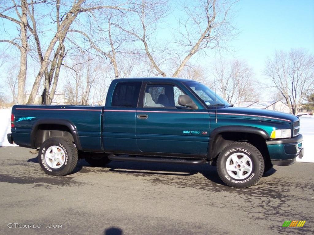 1998 Ram 1500 Sport Extended Cab 4x4 - Emerald Green Pearl / Gray photo #9