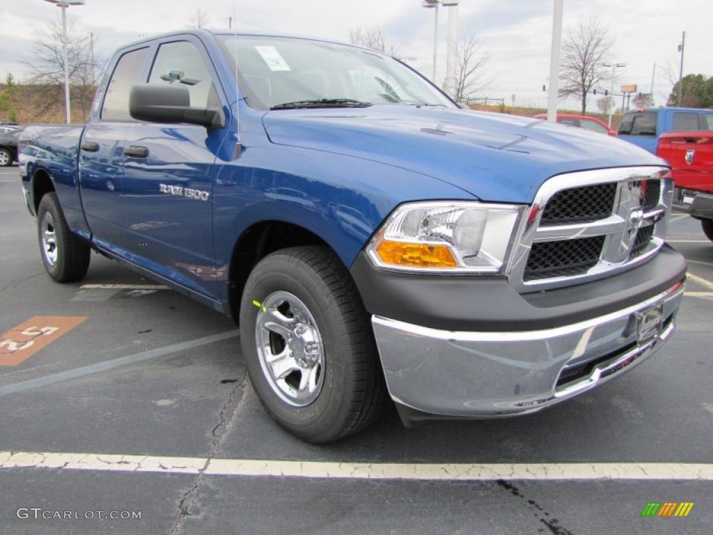 2011 Ram 1500 ST Quad Cab - Deep Water Blue Pearl / Dark Slate Gray/Medium Graystone photo #4