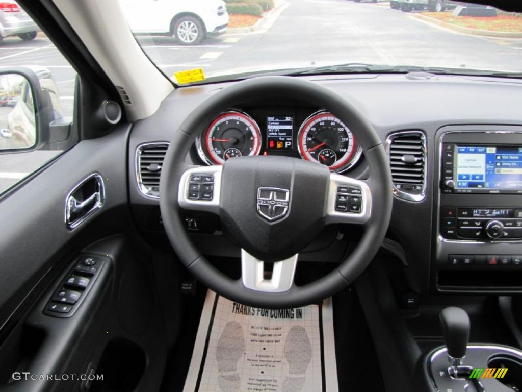 2011 Dodge Durango Crew Lux Black Steering Wheel Photo #44743099