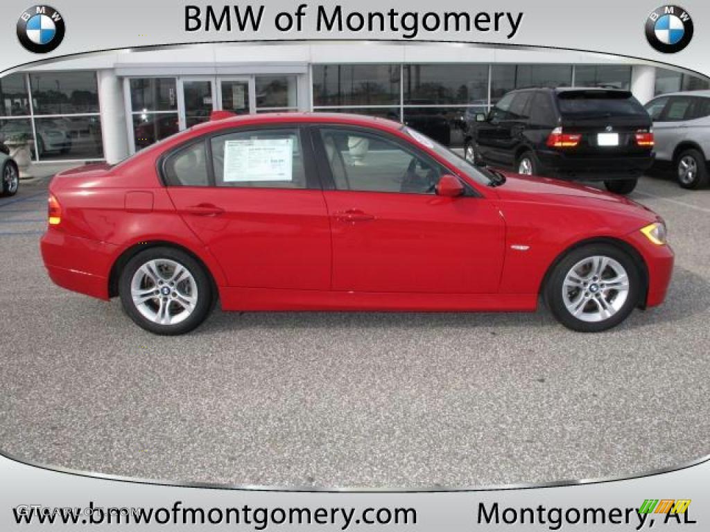 2008 3 Series 328i Sedan - Crimson Red / Beige photo #2
