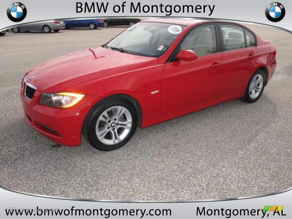 2008 3 Series 328i Sedan - Crimson Red / Beige photo #8