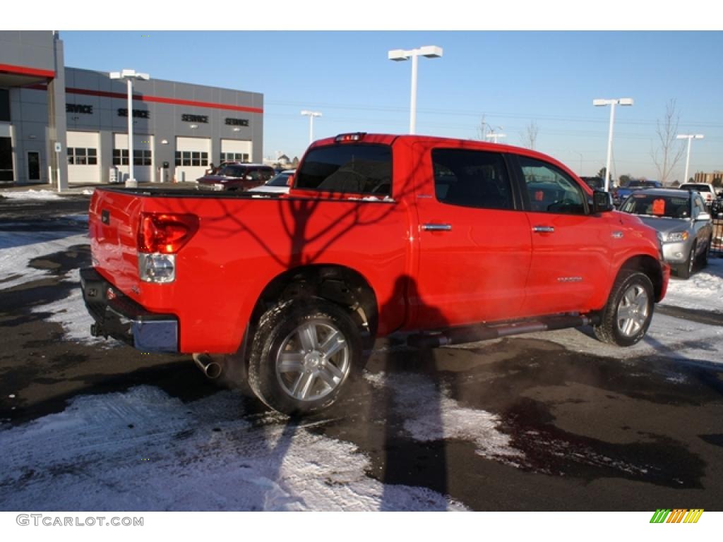 2007 Tundra Limited CrewMax 4x4 - Radiant Red / Graphite Gray photo #2