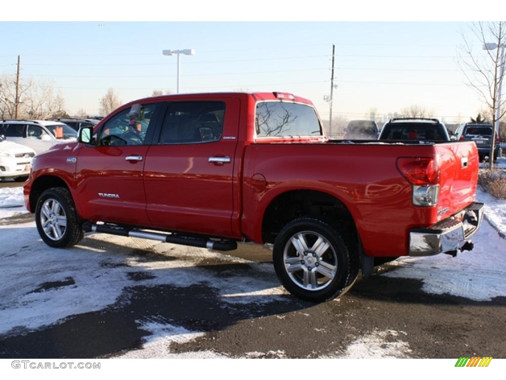 2007 Tundra Limited CrewMax 4x4 - Radiant Red / Graphite Gray photo #4