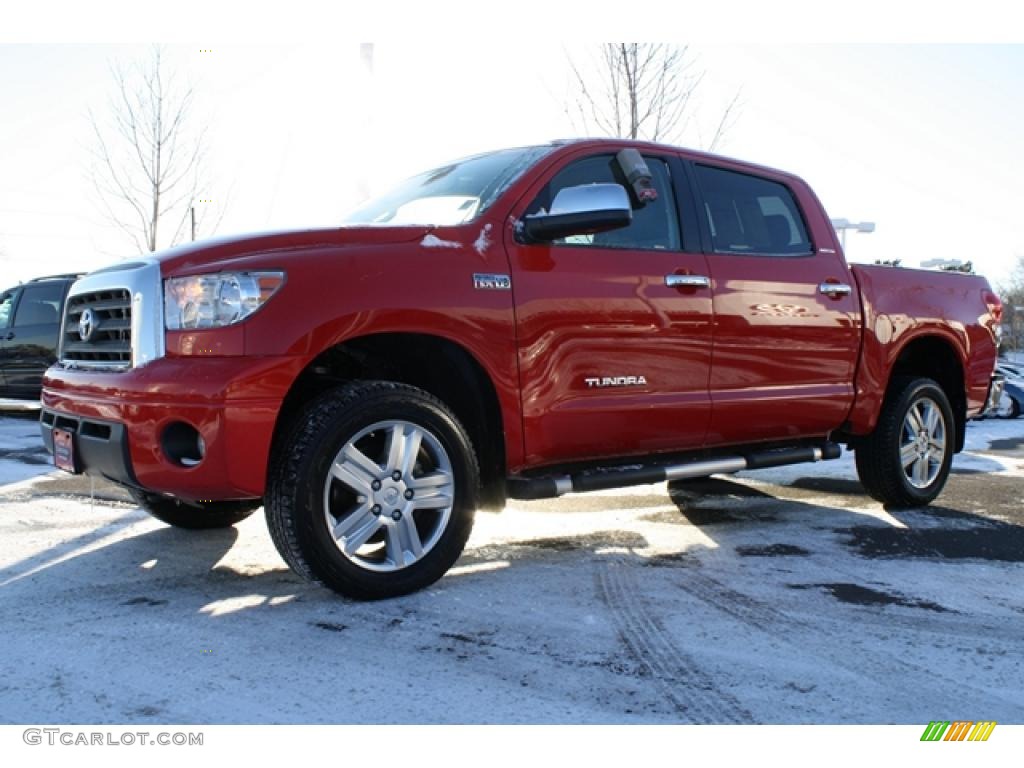 2007 Tundra Limited CrewMax 4x4 - Radiant Red / Graphite Gray photo #5