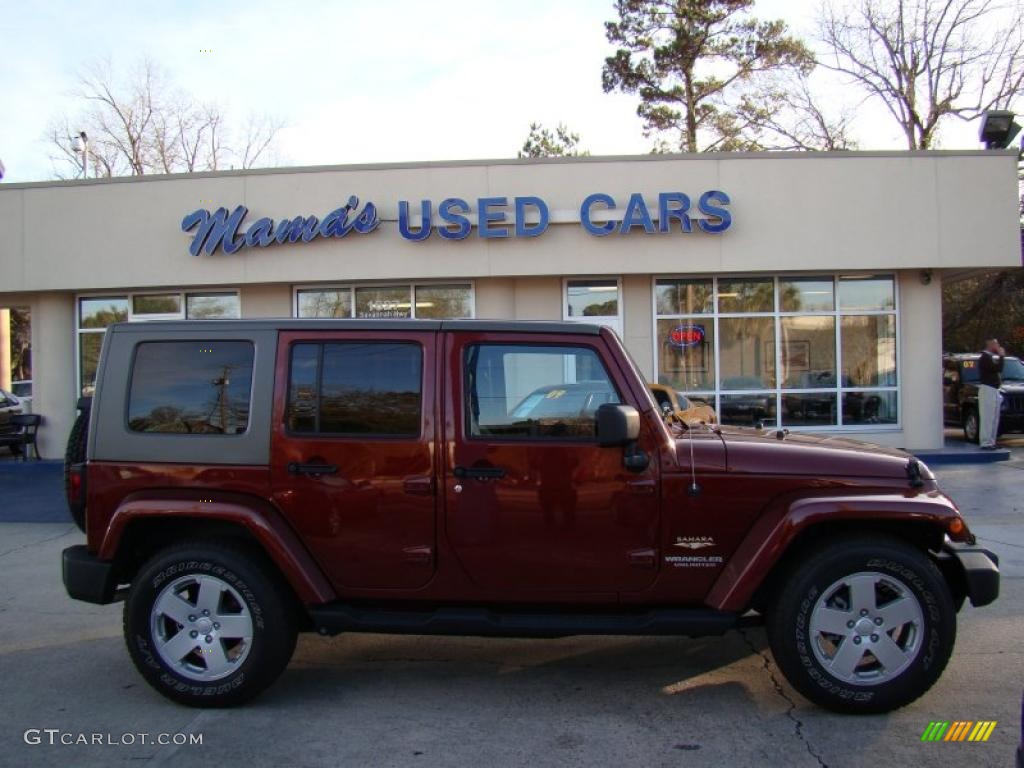 2008 Wrangler Unlimited Sahara - Red Rock Crystal Pearl / Dark Slate Gray/Med Slate Gray photo #1