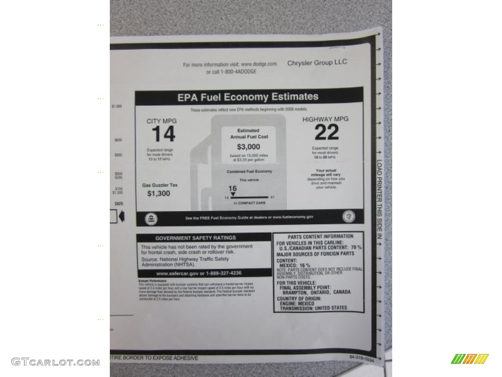 2011 Dodge Challenger SRT8 392 Inaugural Edition Window Sticker Photo #44748551