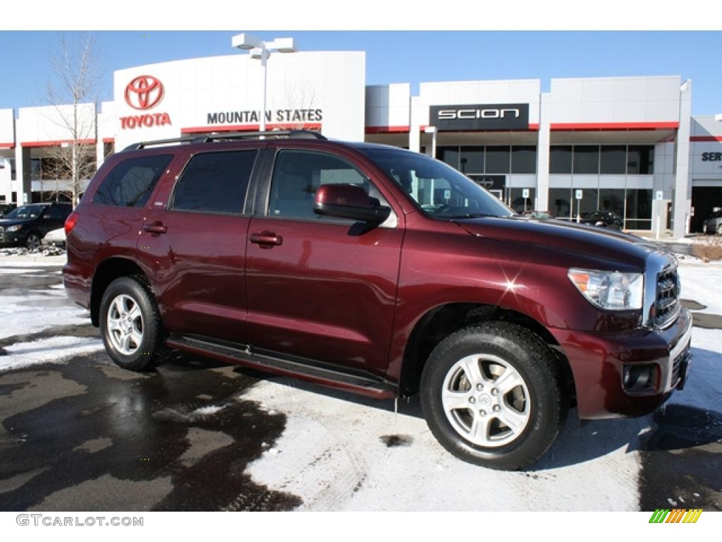 2008 Sequoia SR5 4WD - Cassis Red Pearl / Sand Beige photo #1