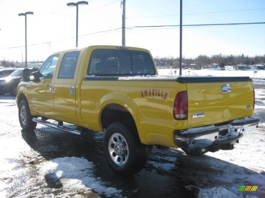 2006 F350 Super Duty Amarillo Edition Crew Cab 4x4 - Blazing Yellow / Black photo #11