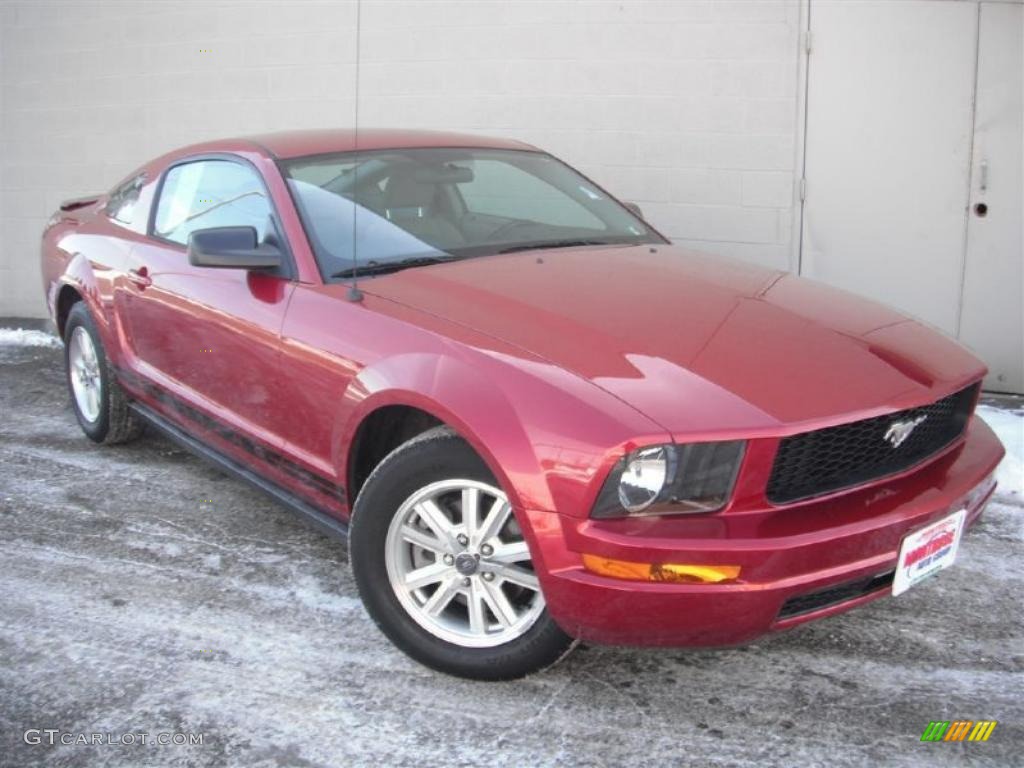 2007 Mustang V6 Premium Coupe - Redfire Metallic / Light Graphite photo #2
