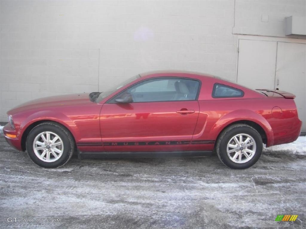 2007 Mustang V6 Premium Coupe - Redfire Metallic / Light Graphite photo #3