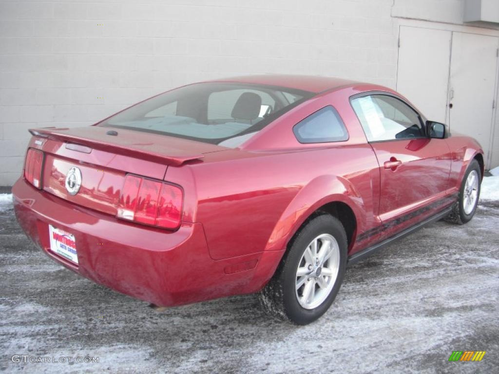 2007 Mustang V6 Premium Coupe - Redfire Metallic / Light Graphite photo #5