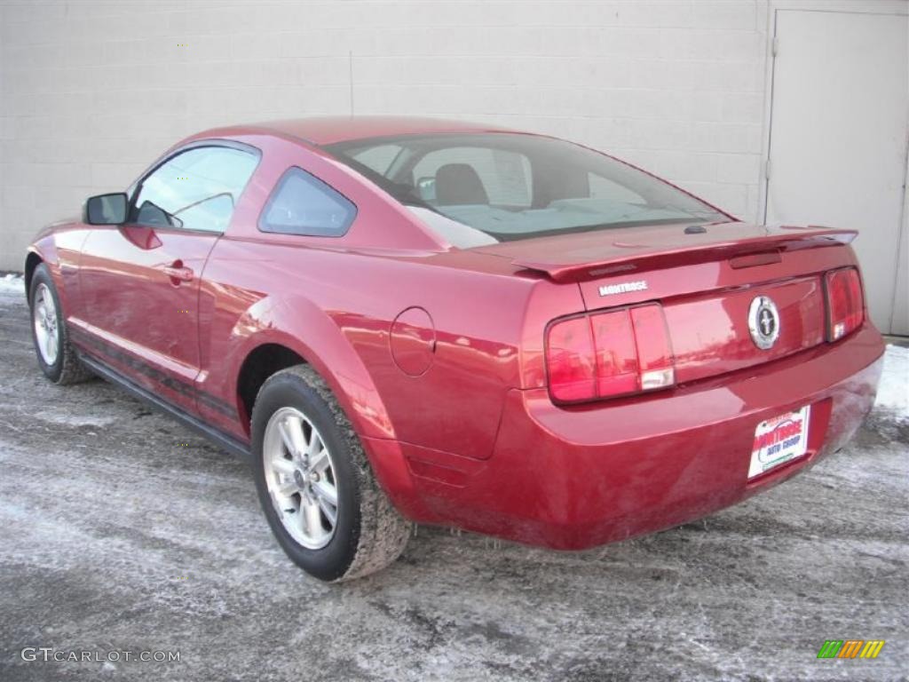 2007 Mustang V6 Premium Coupe - Redfire Metallic / Light Graphite photo #6