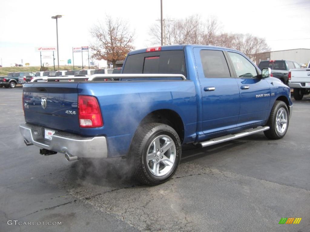 2011 Ram 1500 Big Horn Crew Cab 4x4 - Deep Water Blue Pearl / Light Pebble Beige/Bark Brown photo #5