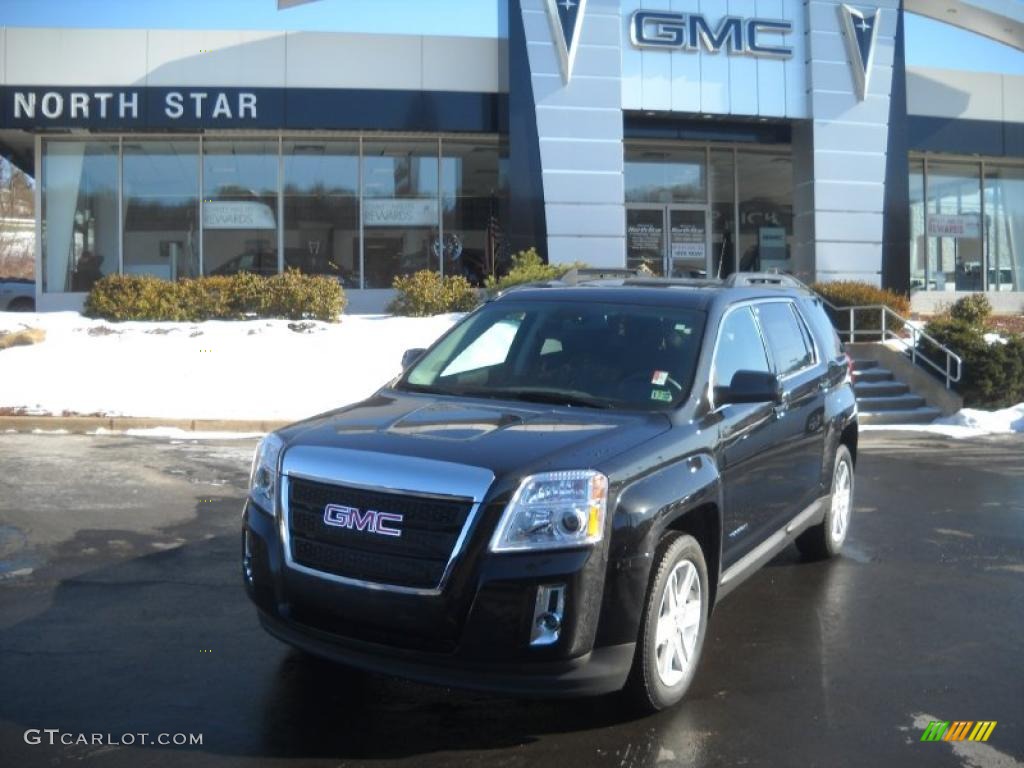 2011 Terrain SLT AWD - Carbon Black Metallic / Jet Black photo #1