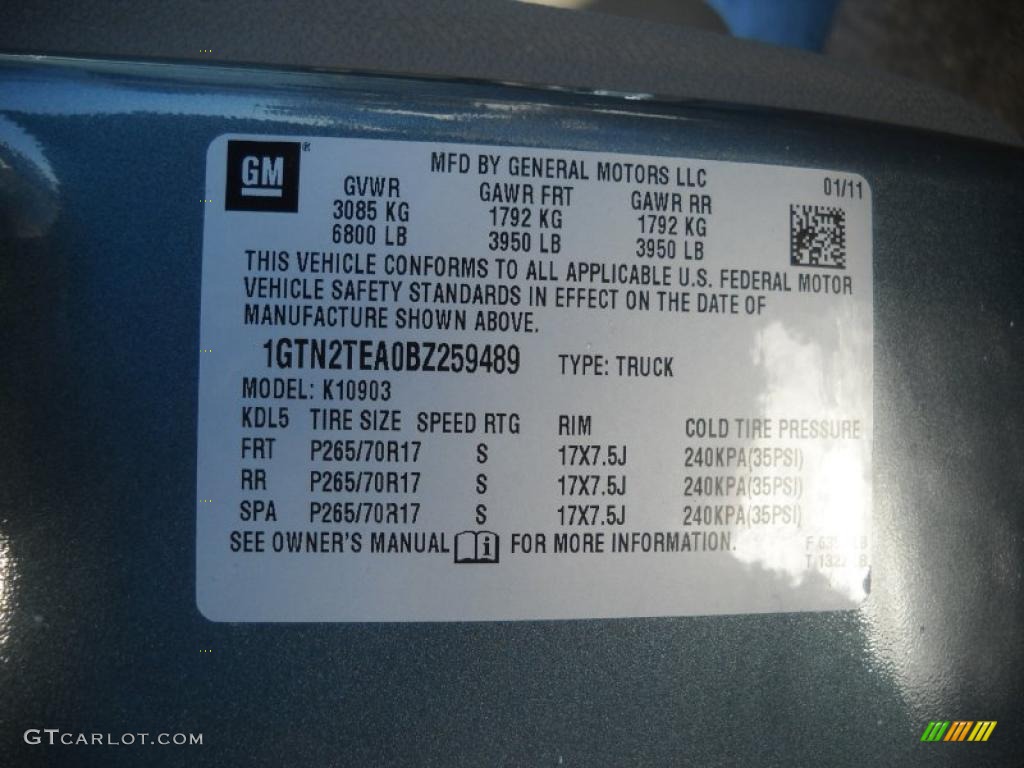 2011 Sierra 1500 Regular Cab 4x4 - Stealth Gray Metallic / Dark Titanium photo #13