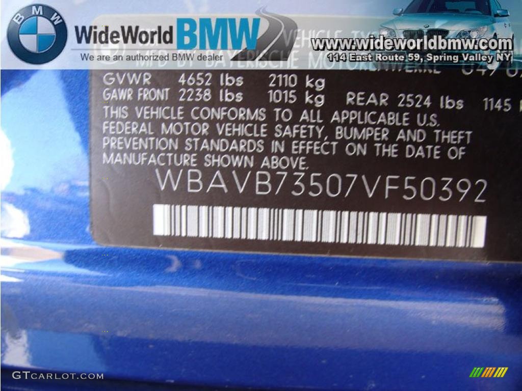 2007 3 Series 335i Sedan - Montego Blue Metallic / Beige photo #15
