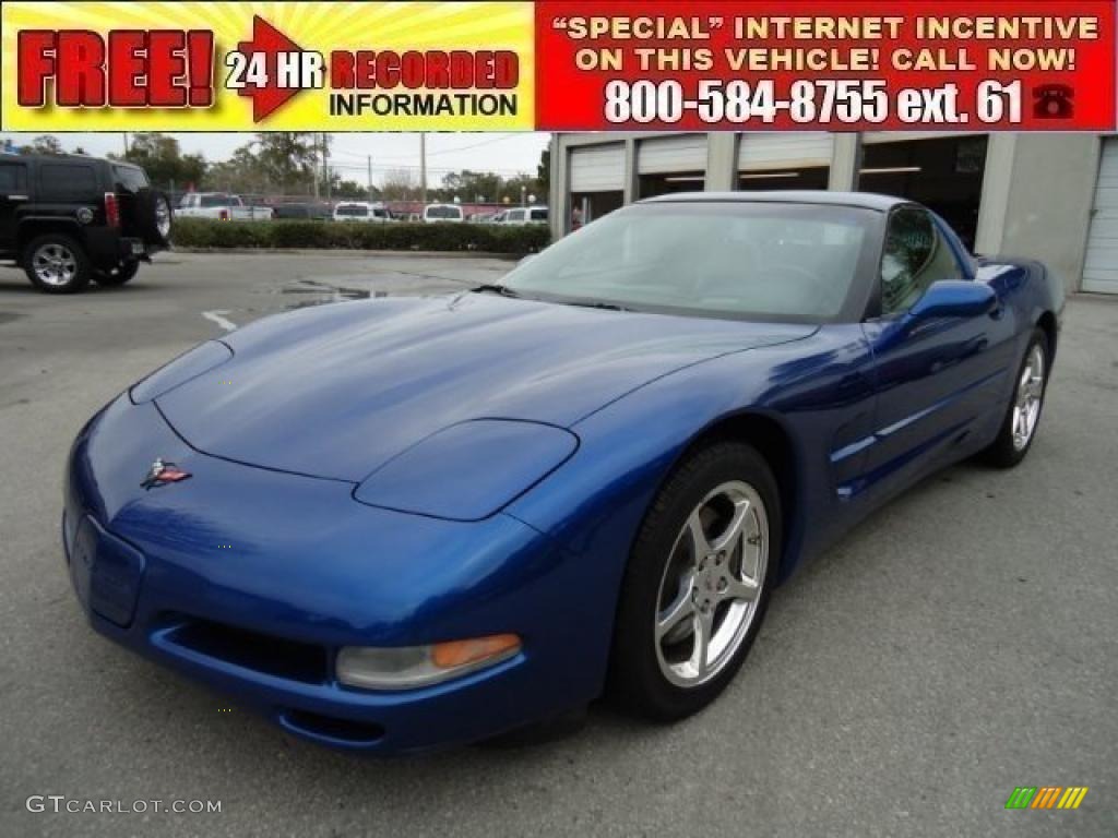 2002 Corvette Coupe - Electron Blue Metallic / Light Gray photo #1