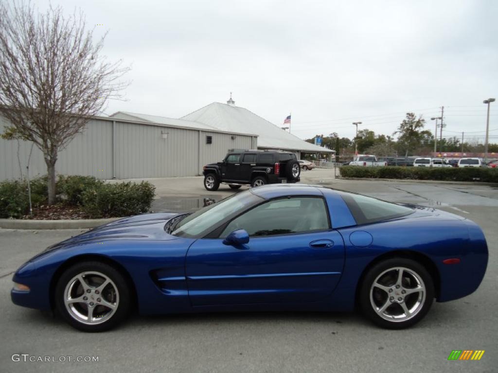 2002 Corvette Coupe - Electron Blue Metallic / Light Gray photo #2