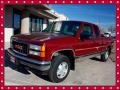 1996 Dark Hunt Club Red Metallic GMC Sierra 1500 SLE Extended Cab 4x4 #44735503