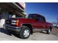 1996 Dark Hunt Club Red Metallic GMC Sierra 1500 SLE Extended Cab 4x4  photo #12