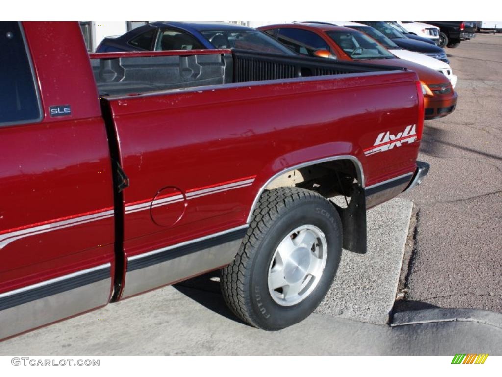 1996 Sierra 1500 SLE Extended Cab 4x4 - Dark Hunt Club Red Metallic / Gray photo #19
