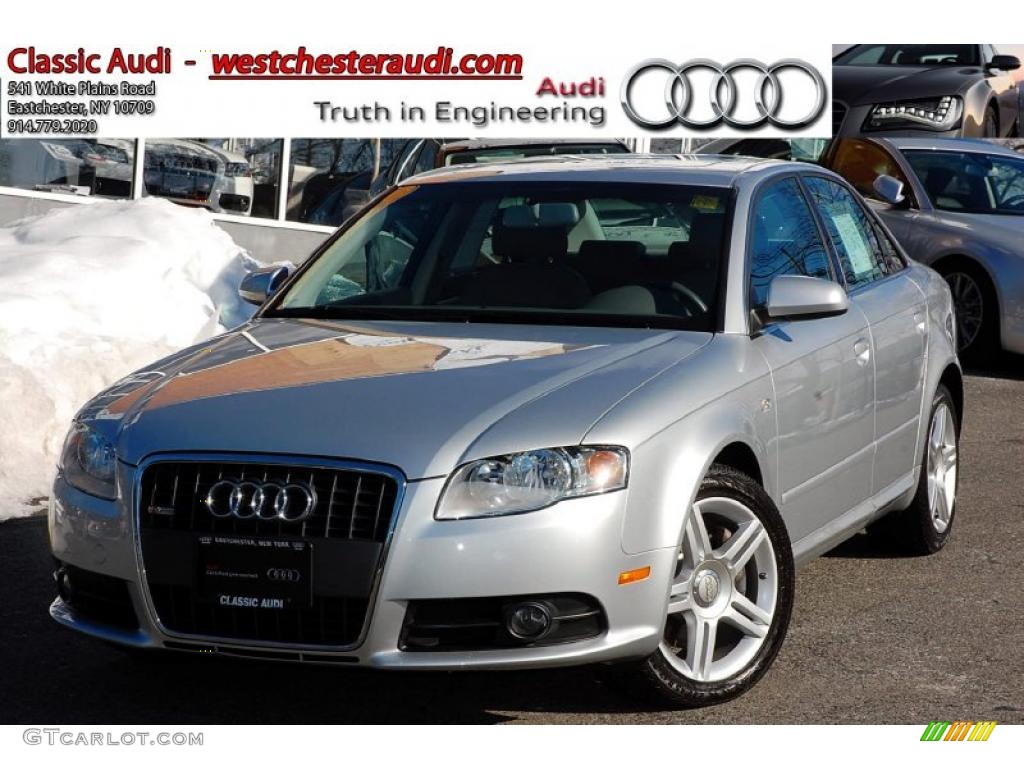 2008 A4 2.0T quattro Sedan - Light Silver Metallic / Light Gray photo #1