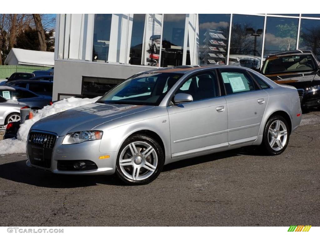 2008 A4 2.0T quattro Sedan - Light Silver Metallic / Light Gray photo #2