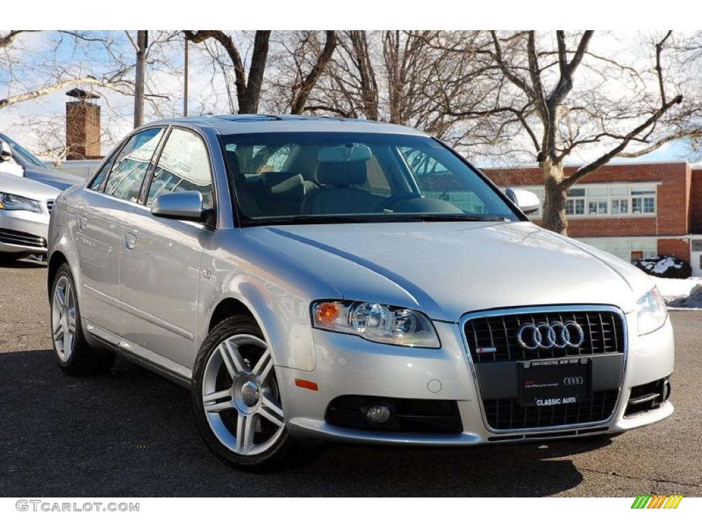 2008 A4 2.0T quattro Sedan - Light Silver Metallic / Light Gray photo #7