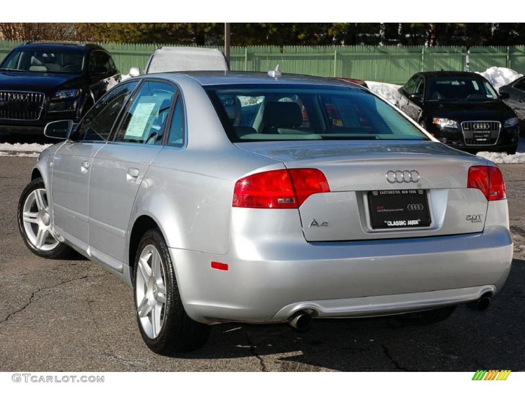 2008 A4 2.0T quattro Sedan - Light Silver Metallic / Light Gray photo #10