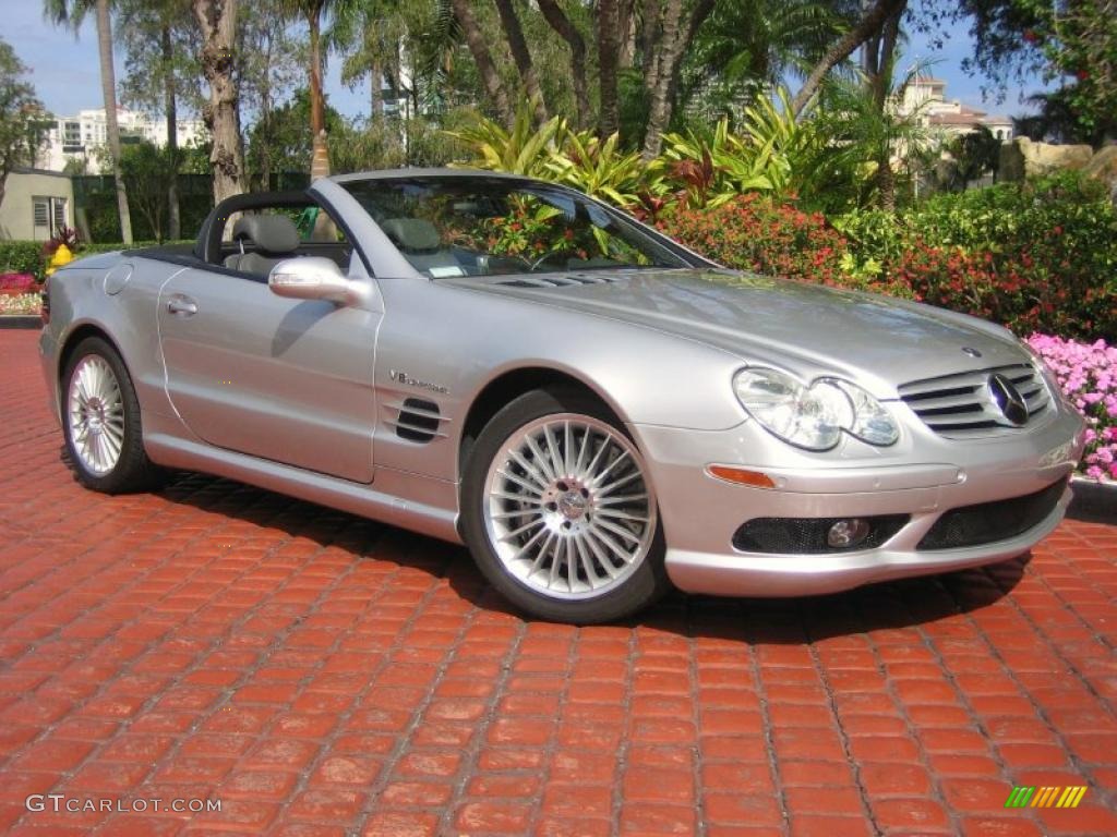 Brilliant Silver Metallic 2003 Mercedes-Benz SL 55 AMG Roadster Exterior Photo #44775021