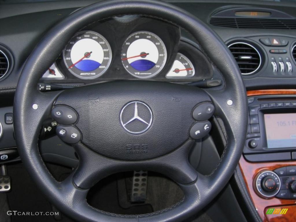 2003 Mercedes-Benz SL 55 AMG Roadster Charcoal Steering Wheel Photo #44775345