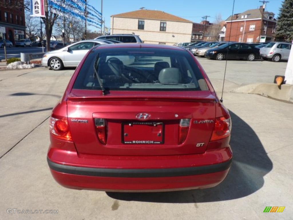 2004 Elantra GT Hatchback - Crimson Dark Red / Dark Gray photo #3