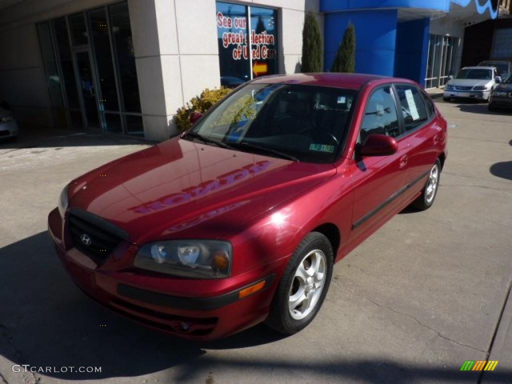 2004 Elantra GT Hatchback - Crimson Dark Red / Dark Gray photo #11