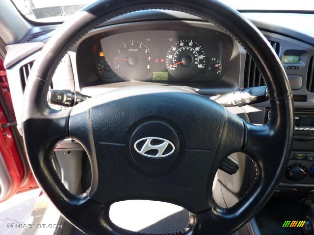 2004 Elantra GT Hatchback - Crimson Dark Red / Dark Gray photo #17