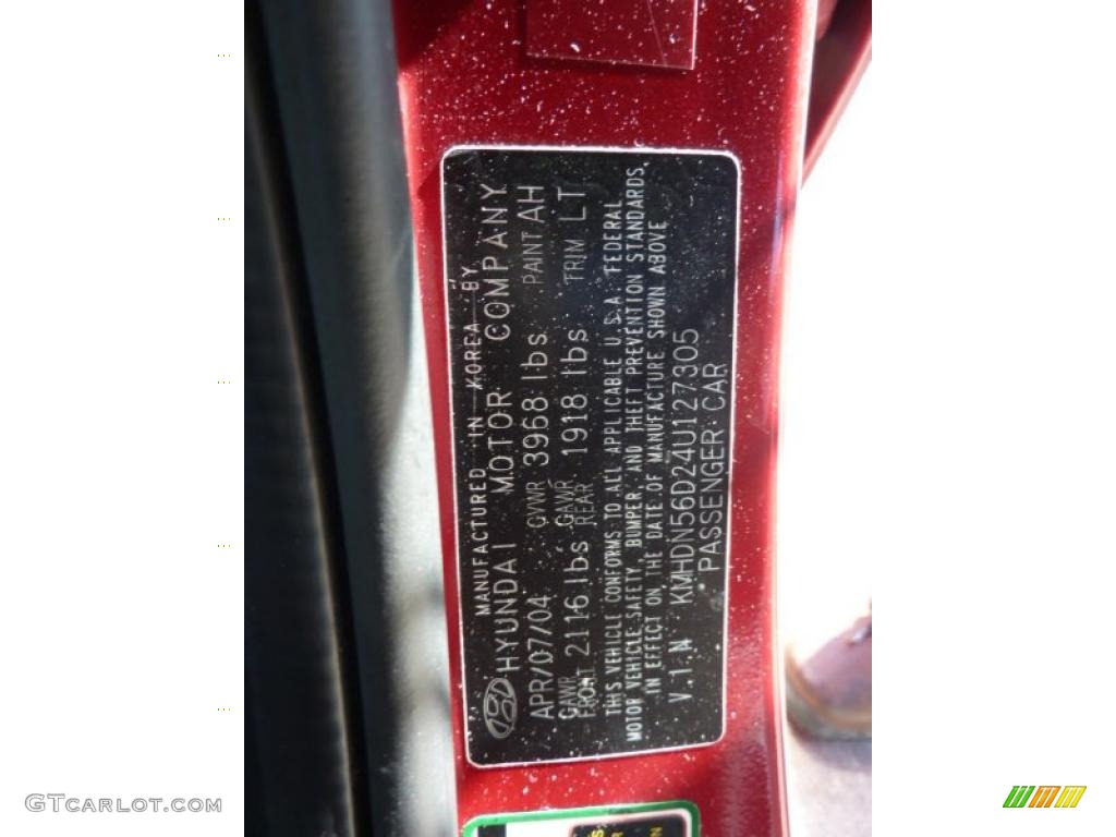 2004 Elantra GT Hatchback - Crimson Dark Red / Dark Gray photo #19