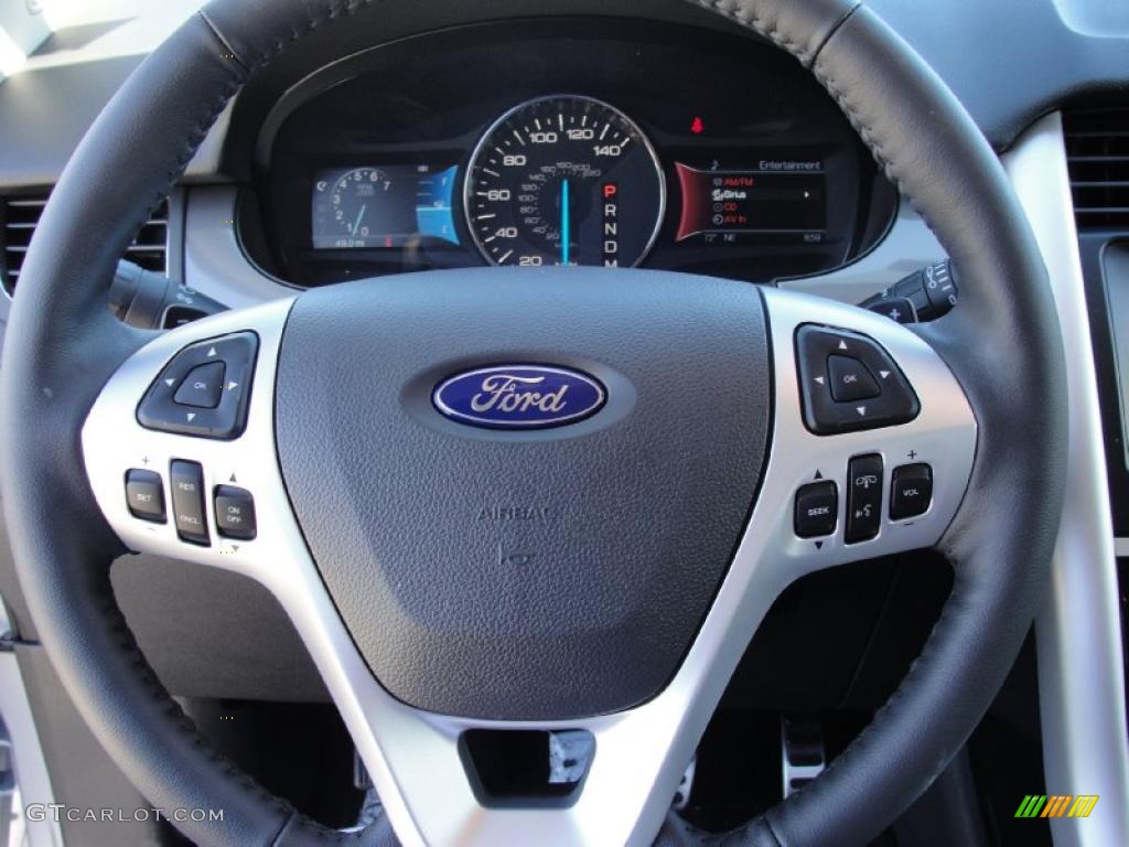 2011 Ford Edge Sport Charcoal Black/Silver Smoke Metallic Steering Wheel Photo #44778722