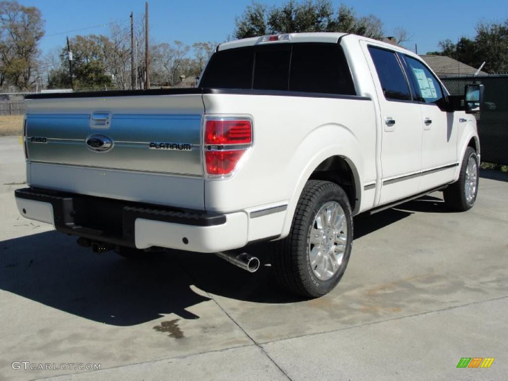 2011 F150 Platinum SuperCrew - White Platinum Metallic Tri-Coat / Sienna Brown/Black photo #3