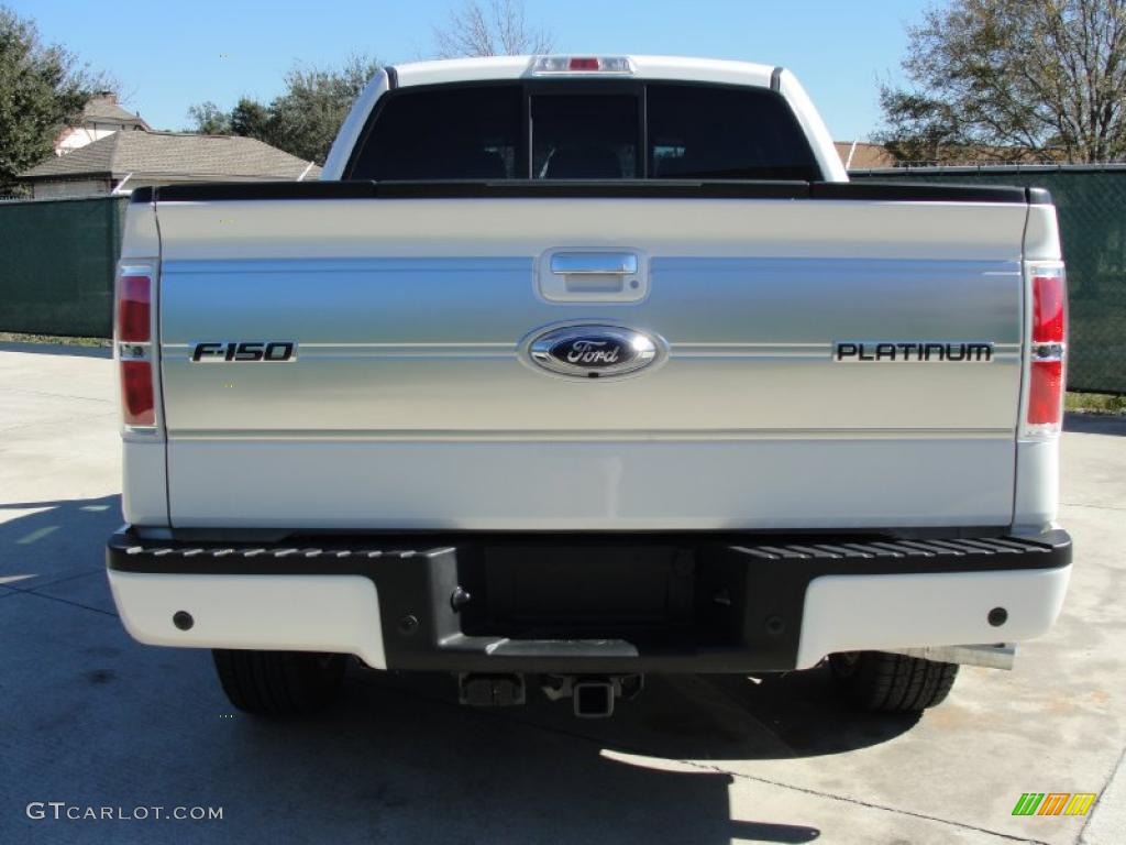 2011 F150 Platinum SuperCrew - White Platinum Metallic Tri-Coat / Sienna Brown/Black photo #4