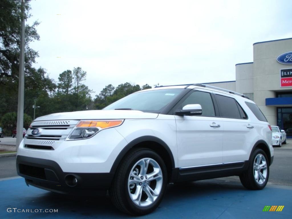 White Platinum Tri-Coat 2011 Ford Explorer Limited Exterior Photo #44783430