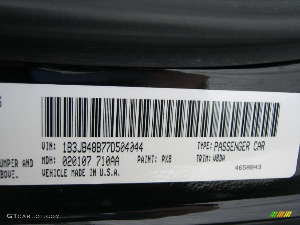 2007 Caliber Color Code PX8 for Black Photo #44785082